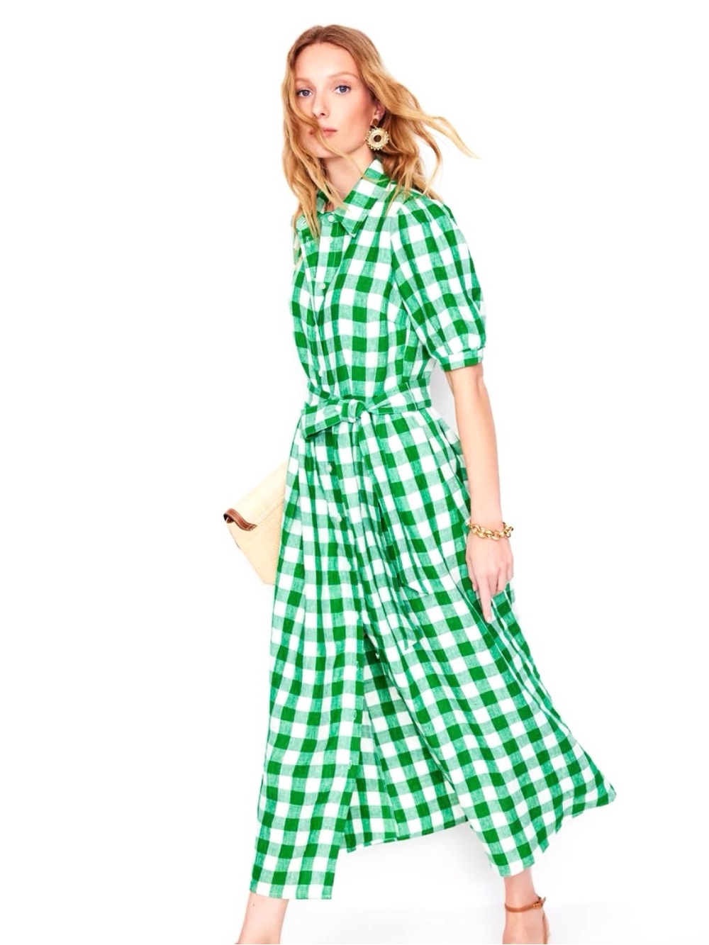 Boden Alexa Linen Maxi Shirt Dress 2P
